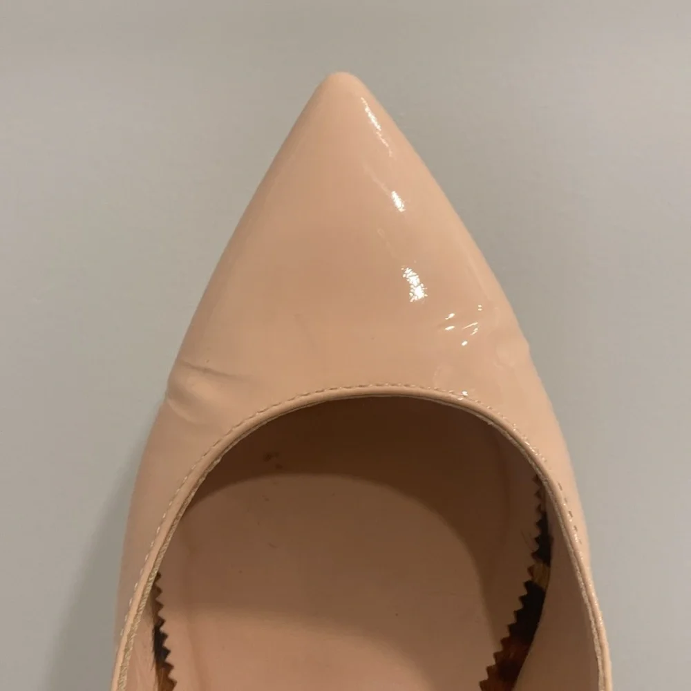 J. Crew Blush Patent Pointed Slingback Flats